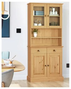 Witryna z litego drewna sosnowego w naturalnym kolorze 181x34 cm Mille – Støraa