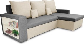 Narożnik z funkcją spania SAM1 Jasny szary/Kremowy