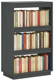 Szary drewniany niski regał na książki L2-F14