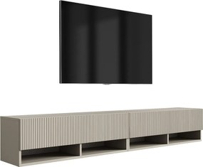 Szafka pod telewizor (2 x 100 cm), fronty ryflowane, Kaszmir, 200 × 32 × 33,6 cm