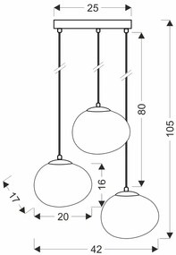 Nowoczesna lampa wisząca z trzema zwisami - D208-Flavex