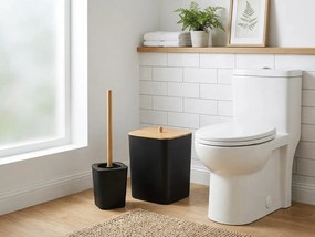 Zestaw łazienkowy NATUREO 6 szt., bambus/czarny