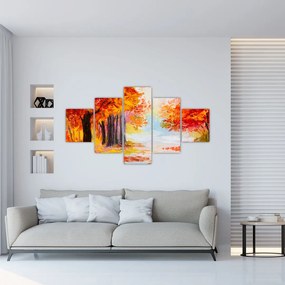 Obraz - Obraz olejny, kolorowa jesień (125x70 cm)