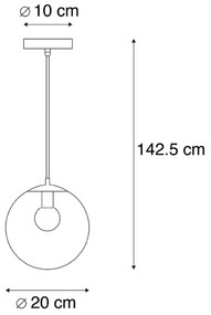 Nowoczesna lampa wisząca szara 20cm - Pallon Nowoczesny Oswietlenie wewnetrzne