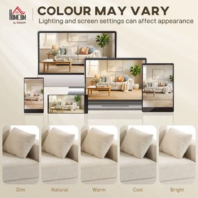 HOMCOM Beżowa Sofa 3-osobowa z Tkaniną o Strukturze Weluru, Głębokim Siedziskiem, Poduszkami z Pianki, Szerokimi Podłokietnikami i 4 Poduszkami | Aosom PL