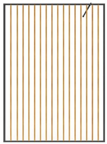 Ścianka prysznicowa do kabiny walk-in z aluminium - Efekt drewna i czarny mat - 140 x 200 cm - TOPEKA