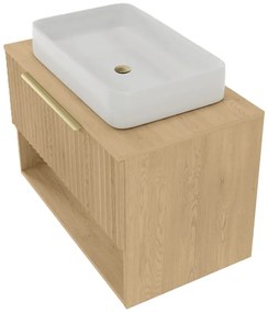 Szafka pod umywalkę nablatową TIBU 2.0 1S 80cm dąb złoty STRAMA