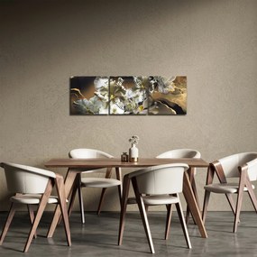 Obraz - Orchidea kwiaty na marmurowym tle (z zegarem) (90x30 cm)