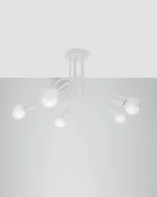 Żyrandol SUPEŁ 5 biały SOLLUX  LIGHTING