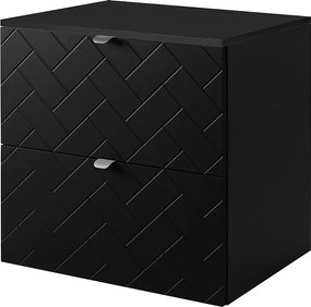 Meble łazienkowe, Czarny Mat, 60 x 57 x 46 cm, uchwyty srebrne