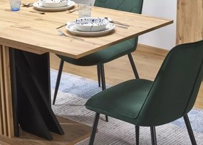Nowoczesny rozkładany stół Lavende 130-175x85 cm z płyty laminowanej w kolorze dąb wotan/czerń