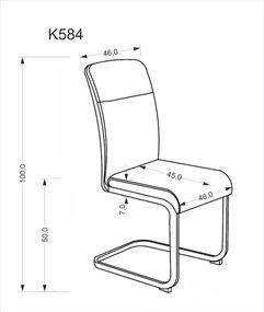 Krzesło do jadalni na kaszmirowej płozie K584 Halmar