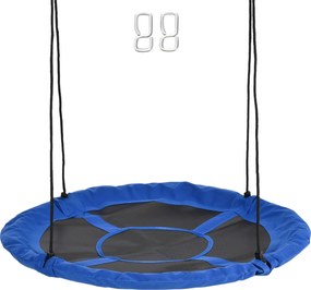 Outsunny Huśtawka wieszakowa niebieska odporna na warunki atmosferyczne do 100 kg z regulowanymi sznurami | Aosom PL