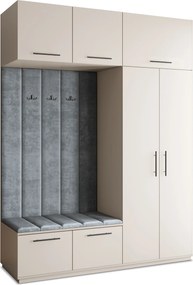 Masseno Garderoba REMA 180/240/60 cm Nowoczesna Szafa do Przedpokoju Kaszmir, MONOLITH 85 (Szary)