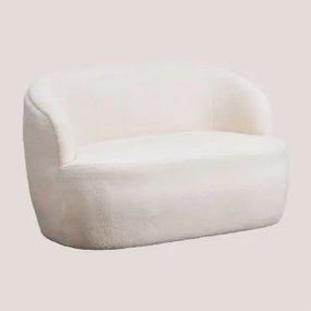 Sofa Dwuosobowa Z Tkaniny Typu Baranek Dariele Tkanina Baranek Boucle Biały - Sklum