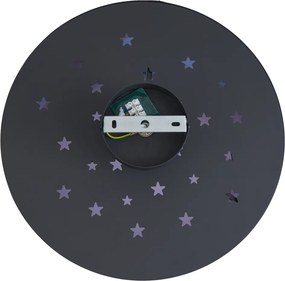 Lampa sufitowa dziecięca czarna ze statkiem kosmicznym i gwiazdami - Harrie in Space