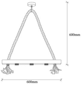 Lampa wisząca w naturalnym kolorze Erebos – Opviq lights