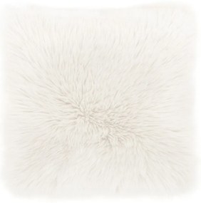 Biała poduszka Tiseco Home Studio Sheepskin, 45x45 cm