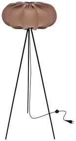 Brązowa lampa stojąca z tekstylnym kloszem (wysokość 147 cm) Cafee – Candellux Lighting