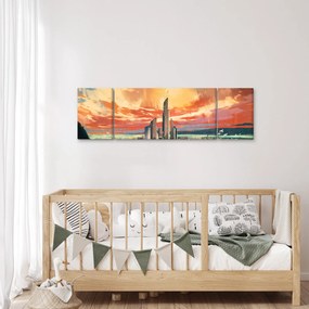 Obraz - Malowane miasto (170x50 cm)