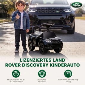 AIYAPLAY LAND ROVER DISCOVERY jeździk, samochodzik z klaksonem i odgłosami silnika, schowek pod siedzeniem 18-36 miesięcy Czarny | Aosom PL