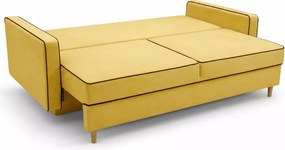 Kanapa Latina 3-osobowa z funkcją spania i pojemnikiem – welurowa sofa DL 190x152, styl skandynawski