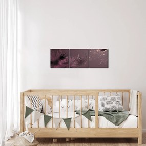 Obraz kwiatu z motylem (z zegarem) (90x30 cm)