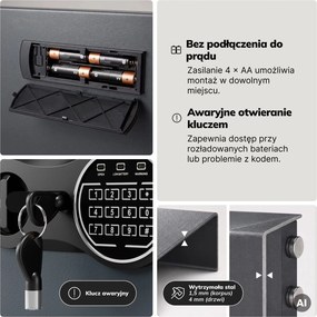 Sejf wrzutowy elektroniczny na gotówkę i utarg Pierce