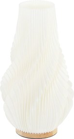 HOMCOM Inteligentna Lampa Stołowa Sterowana Aplikacją, Kompatybilna z Alexą, Plastik, Drewno, Biała