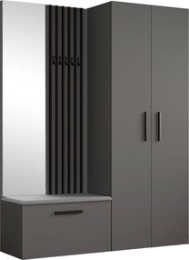 Masseno Garderoba MODULO 160,6/204/40 cm do Przedpokoju Nowoczesna Szara