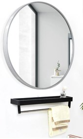 Lustro LOFT FI80cm srebrne  YX-04 ścienne okrągłe łazienkowe do salonu sypialni loftowe Industrialne minimalistyczne