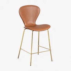 Zestaw 2 Wysokich Stołków Uit ↑65 Cm & Goud & Sztucznej Skóry Camel & Sztucznej Skóry - Sklum