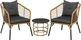 Outsunny Zestaw Bistro 3cz Odporny na Warunki Atmosferyczne Stolik Krzesła Piaskowy Ciemnoszary | Aosom PL