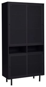 Czarna metalowa szafka z drzwiami przesuwnymi 90x180x40 cm Veep – Unique Furniture