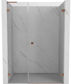 Mexen Lunar-B L drzwi prysznicowe uchylne prawe 125 cm, transparent, miedź szczotkowana - 832SL-125-050-65-00-P