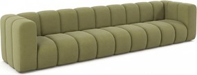 Sofa pięcioosobowa, kanapa Grand, tkanina welurowa Salvador, Oliwkowy
