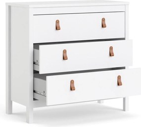 Komoda z szufladami na nóżkach Madrid 3S biały mat