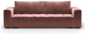 Różowa aksamitna rozkładana sofa Milo Casa Luca