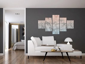 Obraz - Tropikalne rośliny na ścianie (125x70 cm)