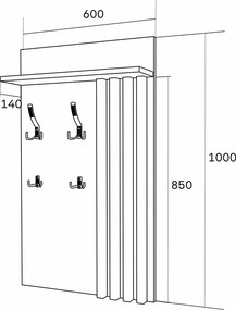 Kaszmirowy wieszak z półką do przedpokoju H7-S64