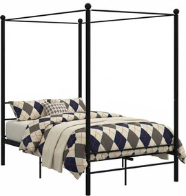 Czarne metalowe łóżko z baldachimem 140x200 cm P8-B34