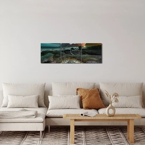 Obraz - Scena nocna (z zegarem) (90x30 cm)