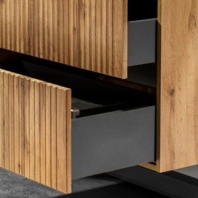 Szafka wisząca podumywalkowa w kolorze naturalnego drewna 60 x 46 cm ASTROS Light oak z blatem