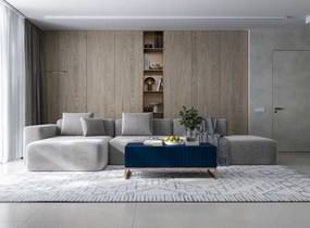 Ryflowany stolik glamour ze schowkiem Elpis granatowy