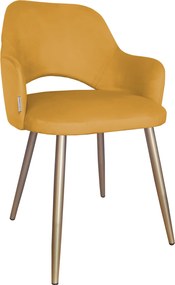 Krzesło Milano tkanina Welur noga metalowa : Kolor nogi - Złota stożek, Kolor tkaniny - VELVET - MG15, Typ siedziska - Siedzisko stałe