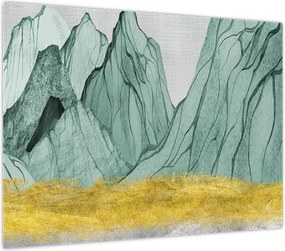 Obraz na szkle - Emerald Mountains N⁰1 (70x50 cm)