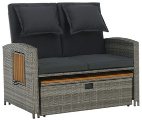 Sofa ogrodowa rattanowa MALORY, szary/naturalny