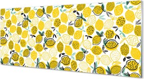 Szkło do Kuchni na Ścianę Świeże Żółte Cytryny