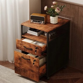 Szafka na kółkach kontenerek na dokumenty szufladami zamykana na kluczyk