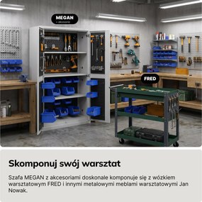 Tablica na narzędzia na drzwi czarna, 270x684x10 mm: akcesoria do MEGAN